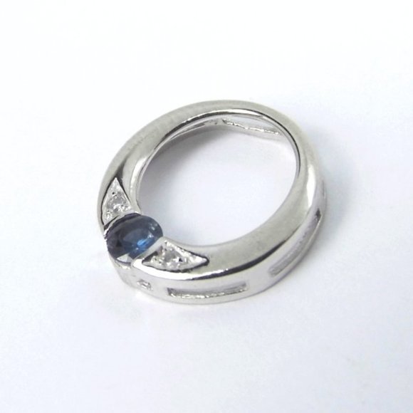 Sapphire Diamond 10KW Gold Circle of Life Pendant - Picture 3 of 8